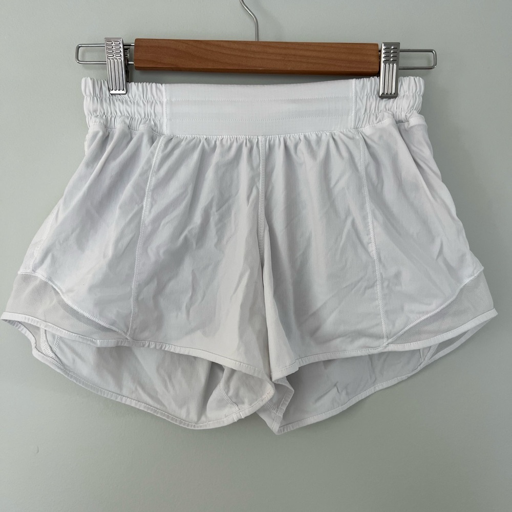 Lululemon Hotty Hot Low-Rise Lined Short 4" in White